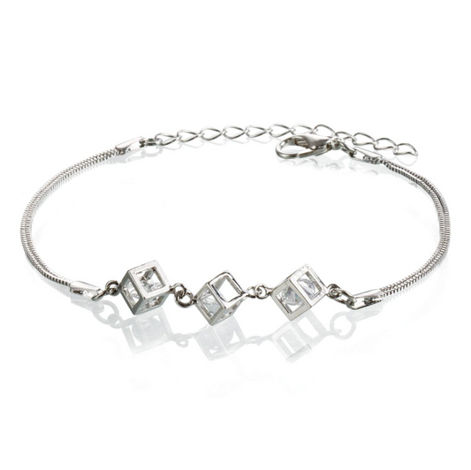 Chic square zircon geometric bracelet